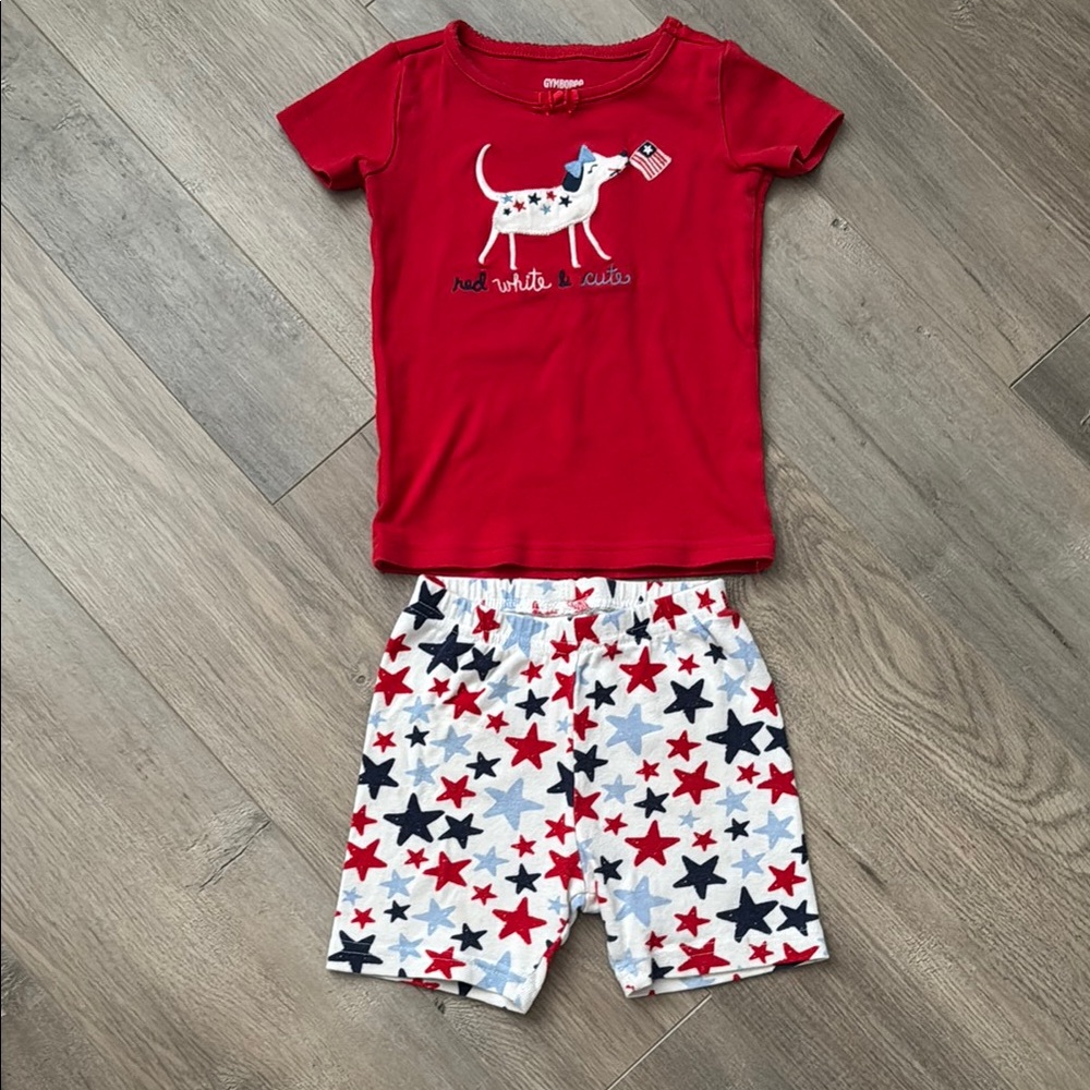 Gymboree Red Pajama Set with Starry Shorts